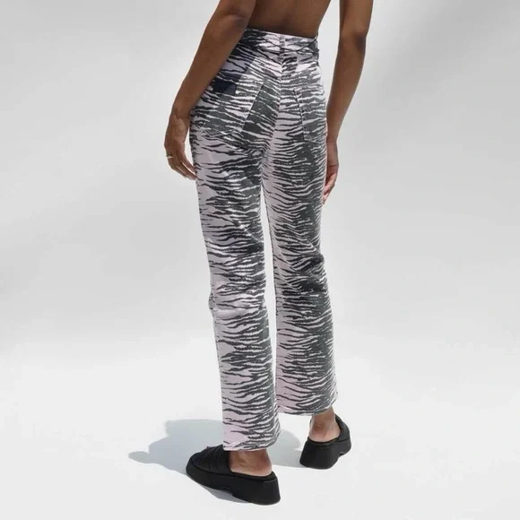 Ganni Betzy Cropped Jeans Tiger Stripe Light Pink Lavender